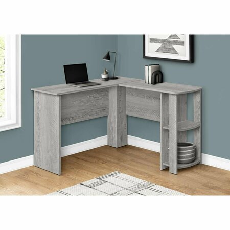 DAPHNES DINNETTE 47 in. Industrial Gray L-Shaped Corner Computer Desk with 2 Shelves DA3061515